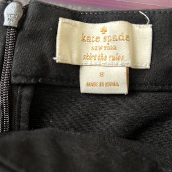 Kate Spade Black Cotton Blend A-Line Skirt - Picture 4 of 5
